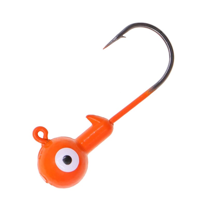 Temorah Fishing Lures Jig Heads,Ball Heads 1/32oz-1oz,Sharp Fishing Hooks for Freshwater or Saltwater (Fluorescent Orange, 1/32OZ 50PCS) - Image 1